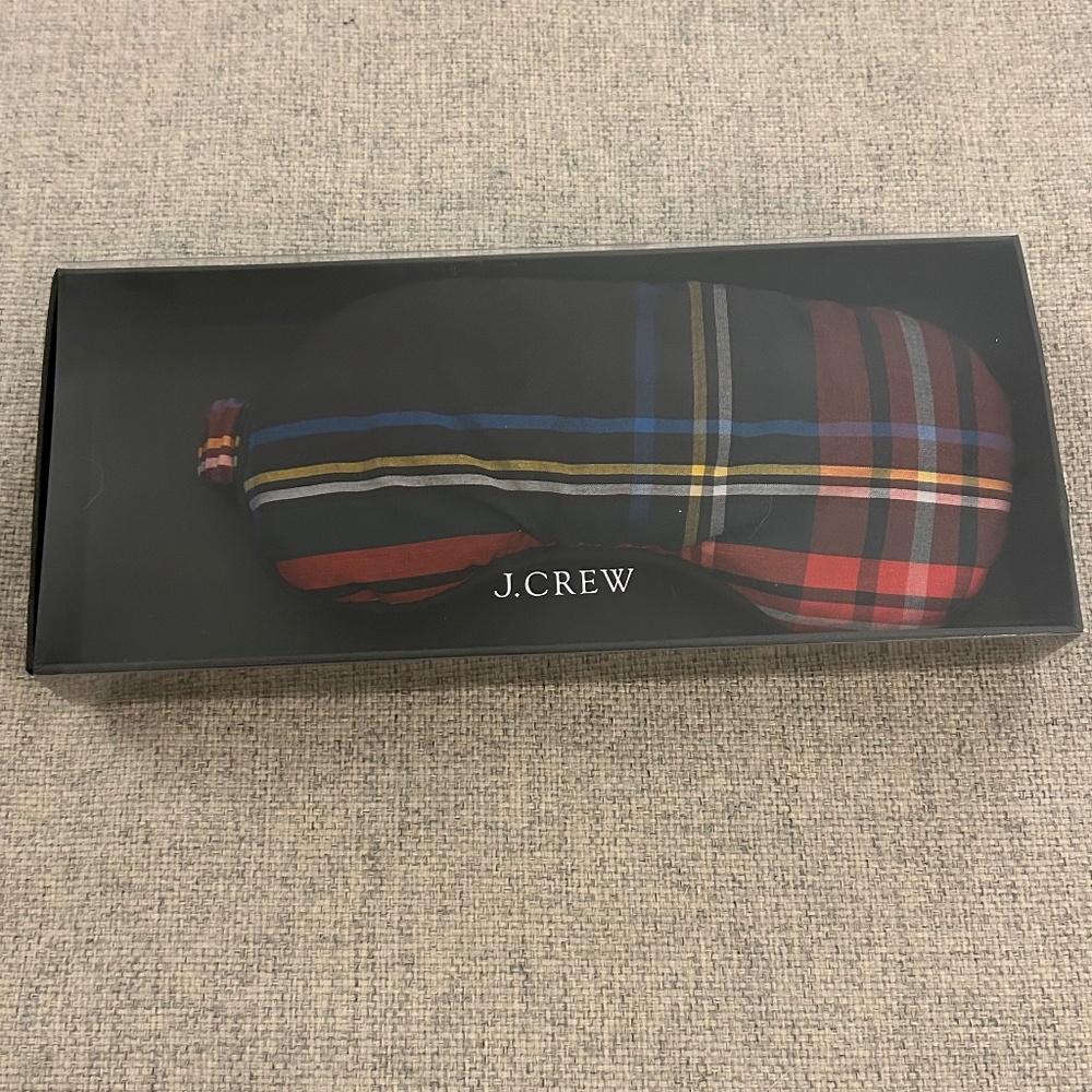 NIB J. Crew Eye Mask in Stewart Tartan Plaid OS - Picture 2 of 7